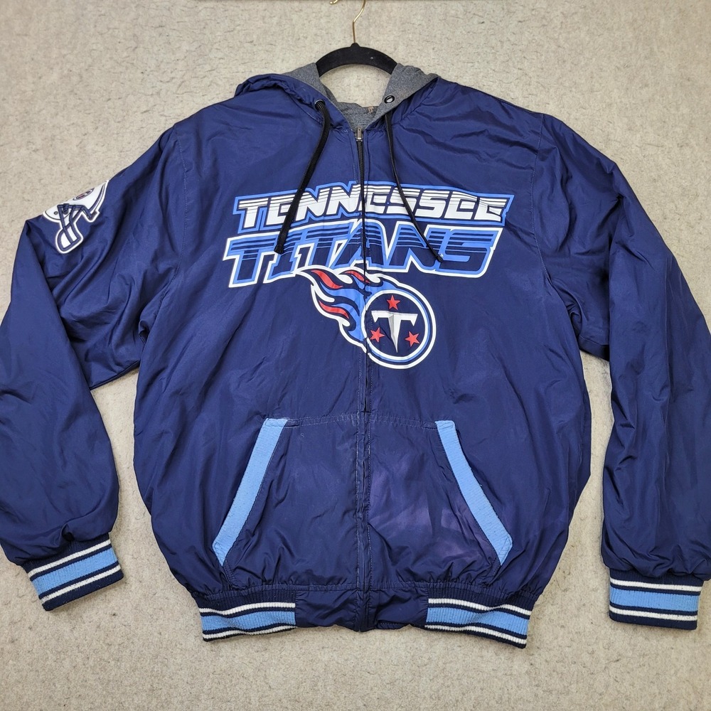 Tennessee Titans Reversible Windbreaker Jacket Men‎ M Blue Gray NFL Team Apparel